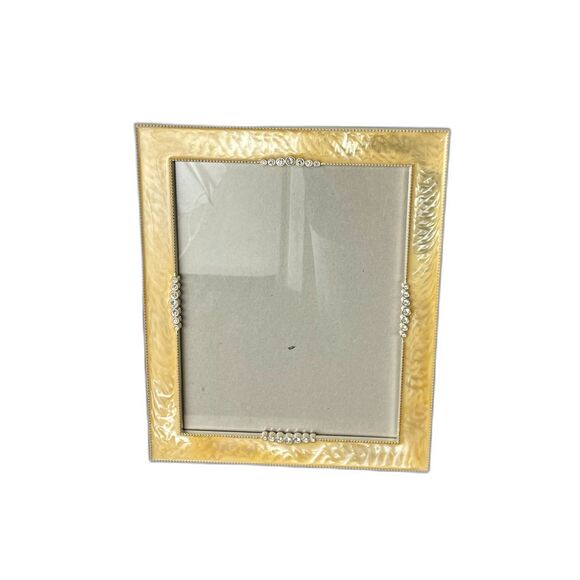 Pearl Resin 8x10 Picture Frame w/ Rhinestones Elegant Ivory Decor - Picture 4 of 7